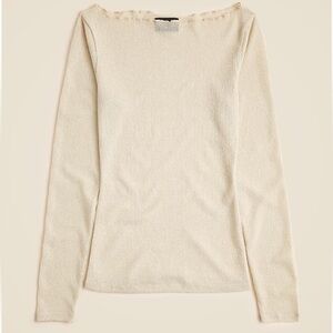 J crew Collection sheer metallic boatneck top